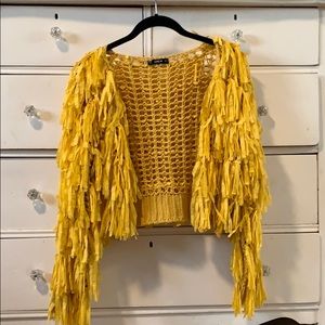 Yellow fringe jacket